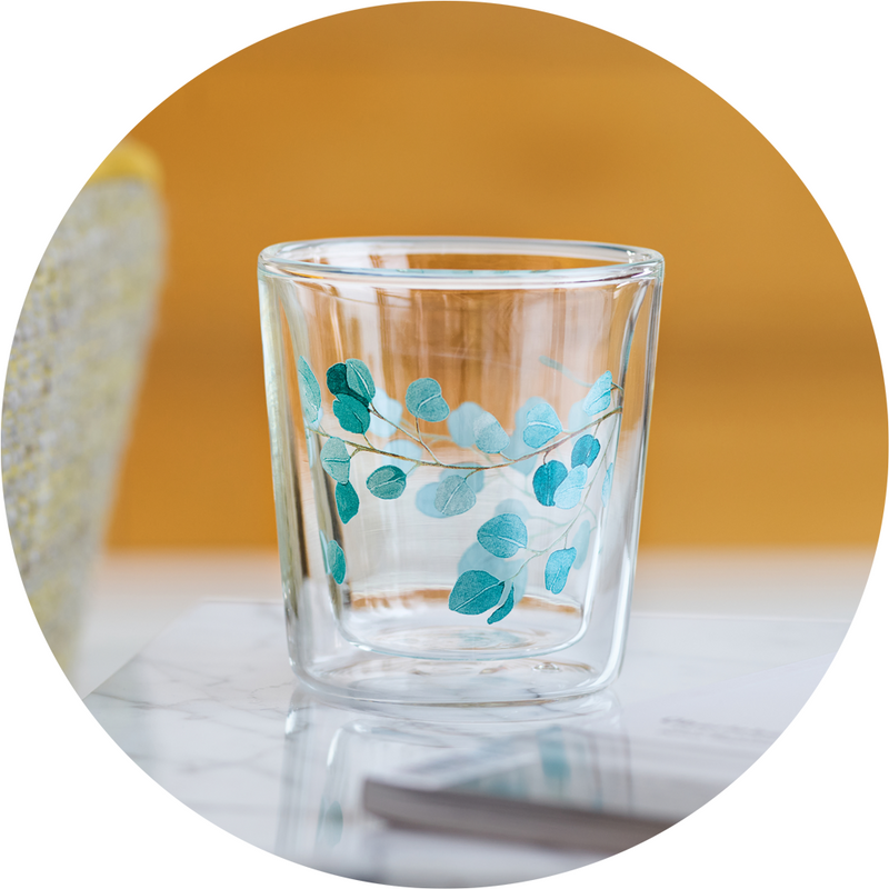 Vaso Doble Vidrio - Lyn Eucalyptus 250ml