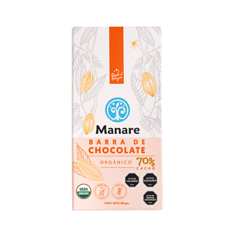 Barra de Chocolate 70% cacao 100gr