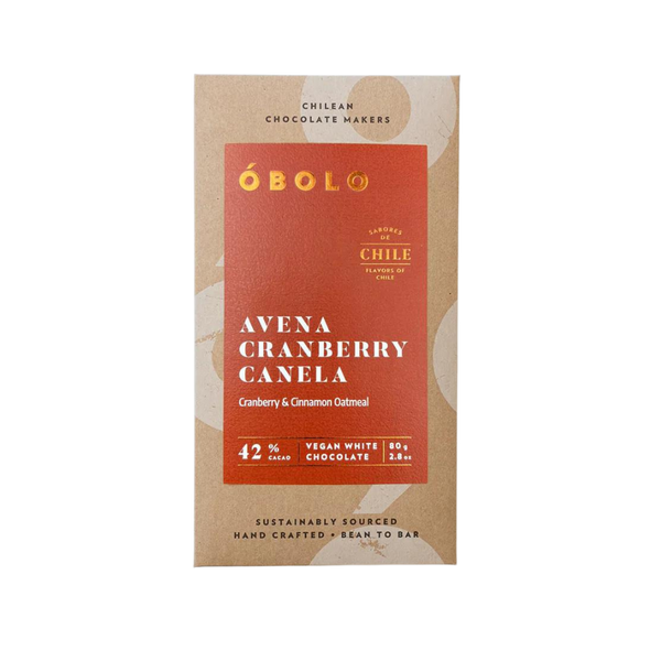 Barra de Chocolate 42% Avena Cranberry Canela 80gr